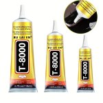 T-8000 Transparent Glue Mobile Phone Screen Repair Elastic Glue Plastic Rubber Shoes Jewelry Super Glue Needle Type Phone Screen