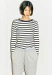 Ribbed Jersey Top - Blue & White