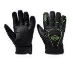 Men’s Ovation Waterproof Leather Gloves – Black Beauty & Wild Lime