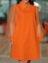 Plus Size Elegant Dress Women's Plus Solid Contrast Mesh Faux Pearl Decor Lantern Sleeve Turn Down Collar Dress