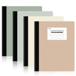 Sunee Composition Notebooks - College Ruled Paper 4 Pack Composition Book 9 3 4" X 7 1 2" 80 SHEETS 160 Pages Assorted Morandi C