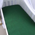 Cot Fitted Sheet Boho Beige And Olive Leaf Print