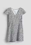 Viscose Wrap Dress - Black Floral