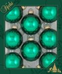 Christmas By Krebs Made In The Usa Designer Seamless Glass Christmas Ball Ornaments 2 5 8" 67MM 8 Pieces Shiny Emerald Green