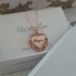 CNE103079 - Rose Gold Plated 925STERLING Silver Personalized Heart Necklace With Birthstones