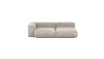 Two Module Chaise Sofa - Cord Velours - Platinum - 241CM X 115CM