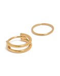 Goldair Gold Plated Surgical Steel Double Hinged Nose Rings Pack