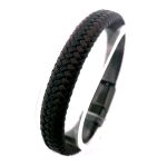 Men's "exodus" Braided Two-tone Leather Bracelet - 19 Cm