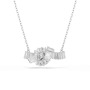 SWAROVSKI Matrix Pendant Baguette Cut Knot White Rhodium Plated