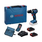 Bosch 18V Cordless Percussion Screwdriver Kit 2 Batteries Plus Accessories GSB18V-53