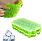 Hexagon Silicone Ice Cube Tray With Stackable Lid Freezer Mold Silicone Ice Cube Tray