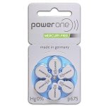 PowerOne Size 675 Hearing Aid Battery No Mercury Made In Germany Genuine Pack 60