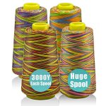 Rainbow Variegated Serger Thread All-purpose Thread For Sewing Polyester 4 Cones Of 3000 Yards Each Spool For Sewing Machine