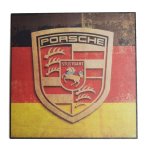 Automotive Art Board Porsche Logo Small Square