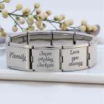 Full Megalink Engraved Italian Charm Bracelet - Rose Gold Plated