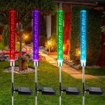 2PCS Solar Bubble Garden Stake Lights - Vibrant Color Changing LED - Dazzling Outdoor Yard Decor - Energy-saving Weather-resista