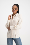 Ava Linen Shirt - Stone - XS