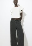 Frill-trim Cotton Top - White