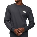 Polo Mens Sport Long Sleeve Ribbed Sweat Top In Charcoal - Charcoal M
