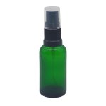 50ML Green Glass Aromatherapy Bottle With Spritzer - Black 18 410