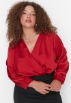 Satin Woven Snap Body Body - Burgundy