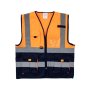 Pioneer Safety Vests Signaling With Zip Id Pocket Orange/navy Large