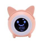 Kids Cartoon Cat Alarm Clock With Night Light Snooze Function