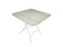 Portable Folding Table With Square Glass Top