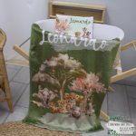 Fleece Blanket Olive Safari Green Splash Set