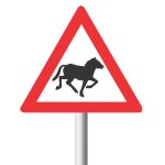 Domestic Animals Horses Road Sign W311