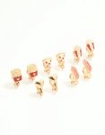 Goldair Gold Movie Snacks Clip-on Earrings 5-PACK