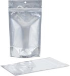 XS Metalized Clear Stand Up Pouches Plastic Storage Pouch