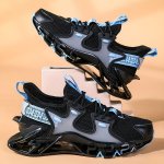 Men's Shock Absorption Trendy Slip On Blade Type Shoes Breathable All Seasons Outdoor Sneakers For Jogging Workout Hiking