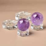 1PC Transparent Display Stand For Ball Glass Material Square Plate Base