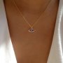 Elegant Vintage-Inspired Evil Eye Pendant Necklace With Rhinestone Accents - Zinc Alloy Perfect For Casual Attire & Parties