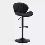 Zs - Caryol Leather Swivel Bar Stool - Gray