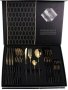 24 Piece Stainless Steel Cutlery Gift Set- Black & Gold Stainless Steel Cutlery Set