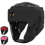 Mytra Fusion Boxing Headgear - Sparring Gear With Adjustable Strap Mma Muay Thai Kickboxing Martial Arts Karate Head Gear Black