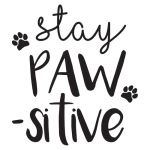 Vinyl Wall Art Decal - Stay Pawsitive - 12" X 10" - Cute Trendy Doggy Paw Fun Decor Home Apartment Bedroom Living Room