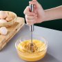 1PC Stainless Steel Semi-automatic Egg Beater Mixer: Whip Up Delicious Treats With Ease