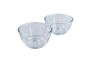 Clear Glass 500ML Prep And Mixing Bowls - 2 Pack