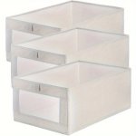 3-PACK Storage Boxes With Clear Window Closet Bins For Clothes Jeans Toys Books Shelves Wardrobe Organization