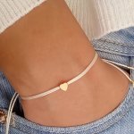 Chic Korean-inspired Heart Charm Bracelet - Cute & Sexy Woven Rope Design Perfect For Casual Attire Or Gifting