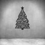 Christmas Tree Wall Art D16 - 450MM Silver
