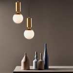 Pawn Pendant Light Gold With Frosted Glass