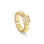 Extension Ring In Yellow Gold Pvd With 1 Square