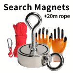 Strong Magnet N52 Fishing Round Neodymium Iron Boron Size Super Strong Magnet Rubidium Magnetic Double Sided Fishing Tool Suctio