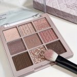 9-COLOR Eyeshadow Palette Low Saturated Matte Pearly Glitter Velvet Texture Brown Color Taro Milk Tea Nude Pink Purple Eyeshadow