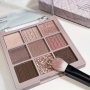 9-COLOR Eyeshadow Palette Low Saturated Matte Pearly Glitter Velvet Texture Brown Color Taro Milk Tea Nude Pink Purple Eyeshadow Waterproof And Long-lasting Makeup