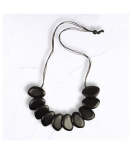 Oblong Wooden Necklace - Black Free